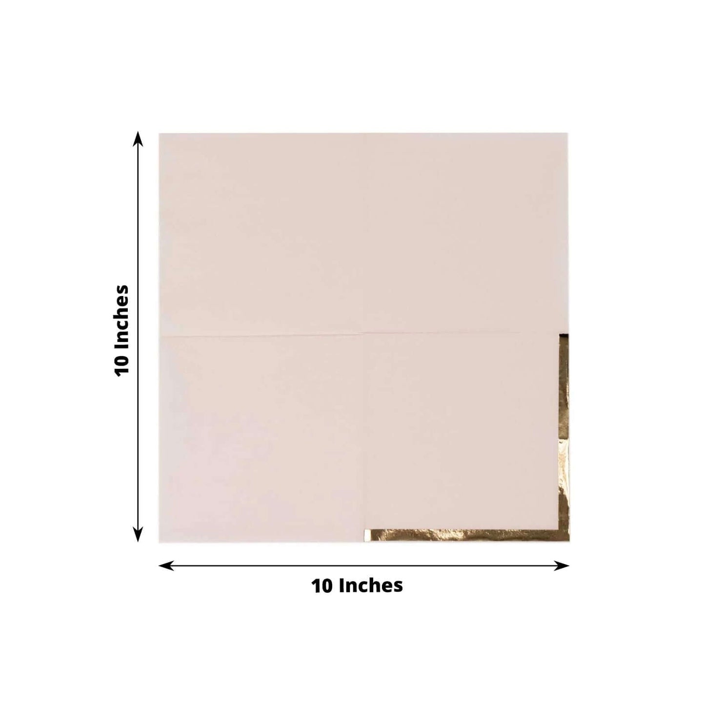 50-Pack Paper Beverage Napkins Blush with Gold Foil Edge - 2 Ply Disposable Soft 18GSM Cocktail Napkins 5"x5"