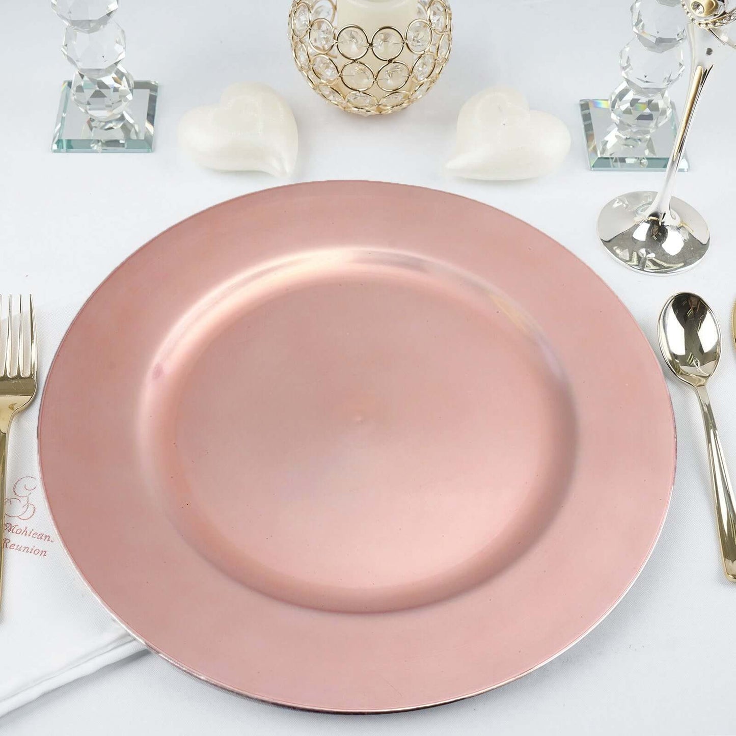 6-Pack Acrylic Round Charger Plates 13" in Blush Pink, Dinner Party Decor Charger Tableware