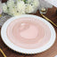 10-Pack Plastic 7.5" Round Appetizer Plates in Blush Hammered Design with Gold Rim - Disposable Salad Plates for Chic Banquets & Special Occasions