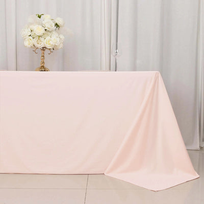 Scuba Rectangular 90"x132" Tablecloth Blush - Wrinkle Free, Stain Resistant & Seamless Table Cover