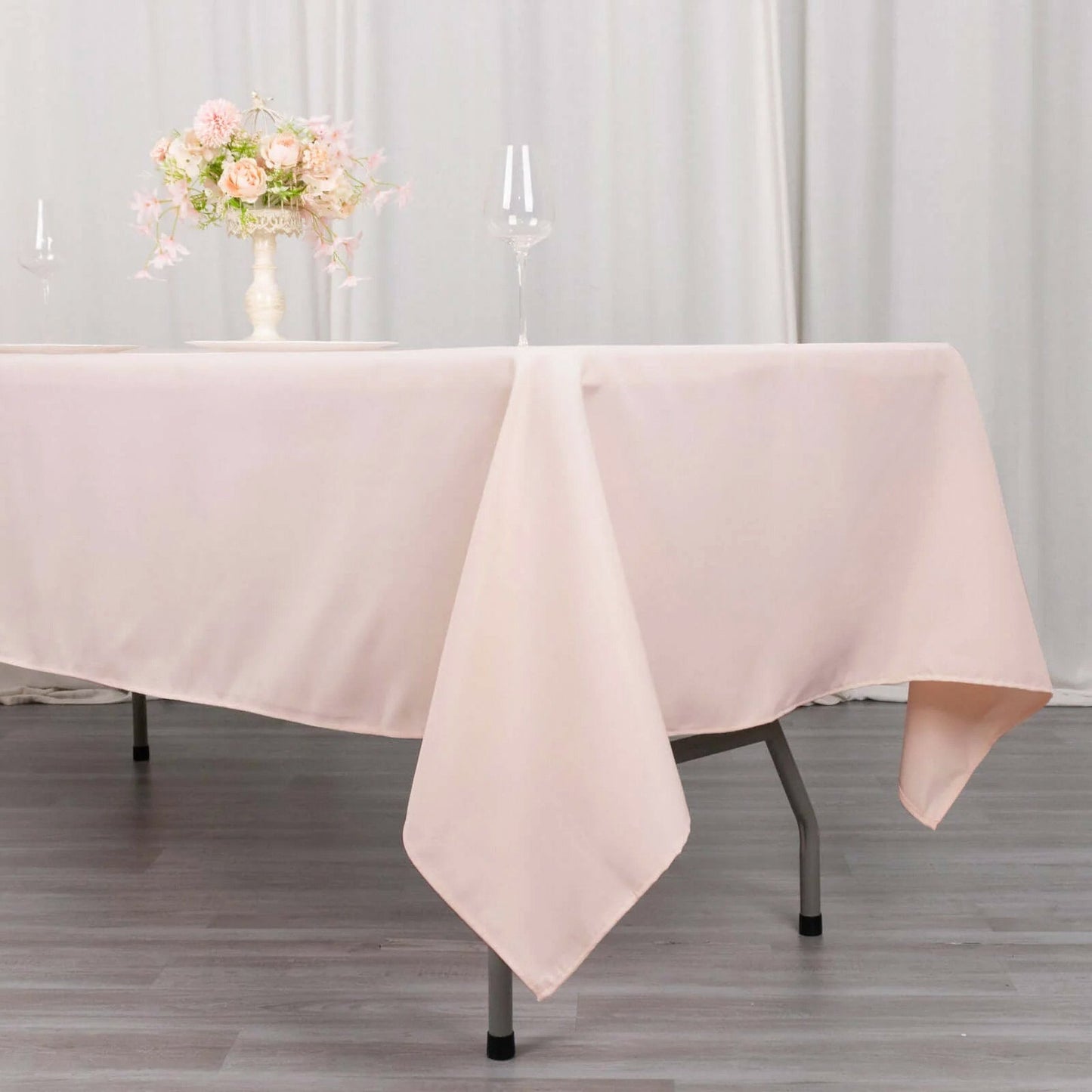 Premium Polyester 60"x102" Rectangle Tablecloth Blush - Durable 220GSM Wrinkle-Resistant Table Cover