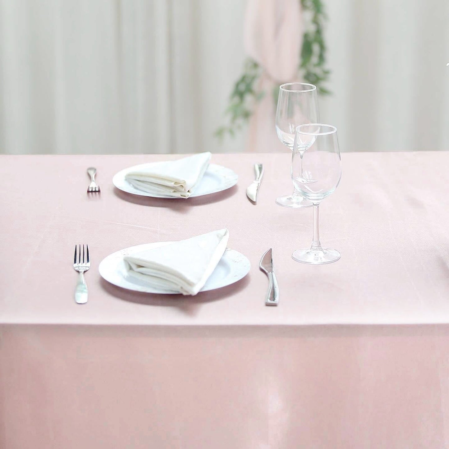 Satin Rectangular 60"x102" Tablecloth Blush - Smooth and Lustrous Table Cover
