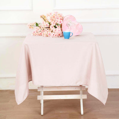 Polyester 54"x54" Table Overlay Square Tablecloth Blush - Wrinkle-Resistant & Durable Table Cover