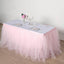 Tulle 21ft Table Skirt Blush - 4 Layer Pleated Tutu Table Cover