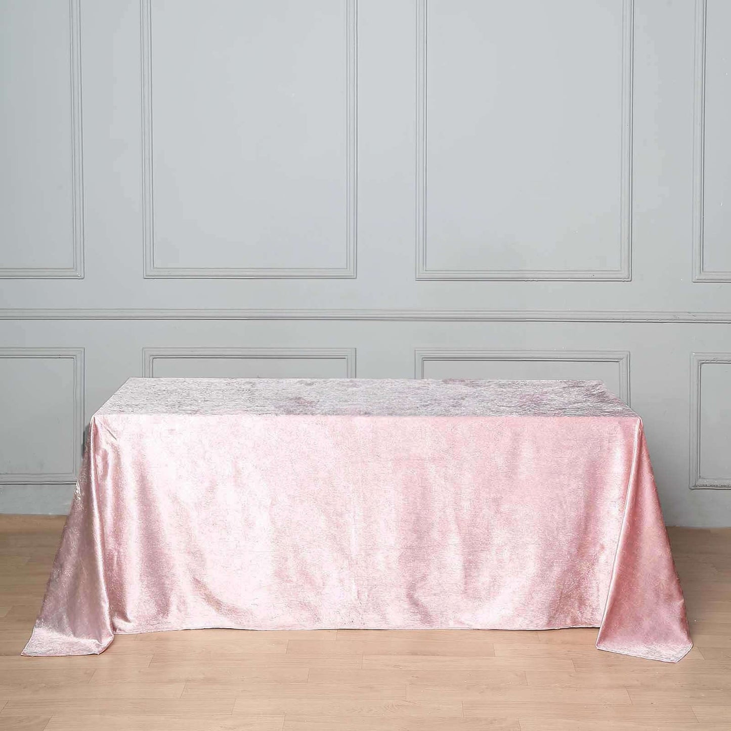 Premium Velvet 90"x132" Rectangle Tablecloth Blush - Reusable Soft & Seamless Table Cover