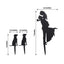 Acrylic Cake Toppers Black Silhouette Design of Bride, Groom, and Pet Dogs - Wedding Cake Decoration Set 7"