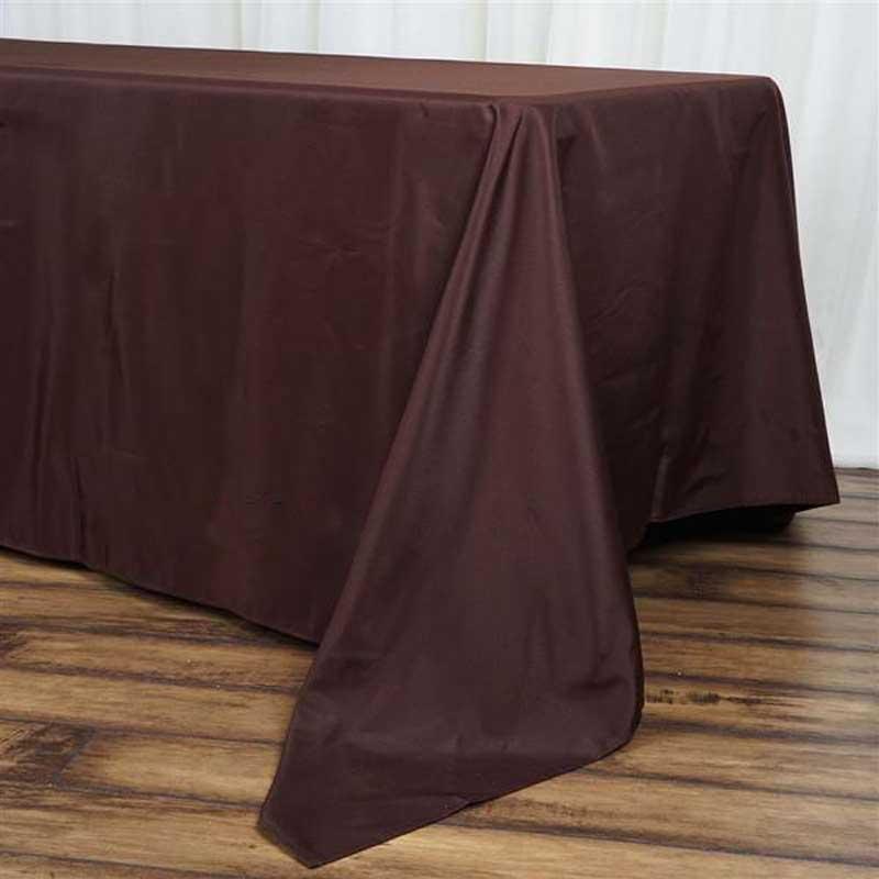 Polyester 72"x120" Rectangle Tablecloth Chocolate - Durable and Stylish Table Cover