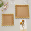25-Pack Paper 7" Square Dessert Plates in Natural Brown with Gold Scalloped Rim - Disposable Salad Appetizer Party Plates for Stylish Outdoor Events & Boho Celebrations