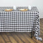 Polyester 60"x126" Rectangle Tablecloth White/Black - Stylish Checkered Buffalo Plaid Design for Farmhouse Themes