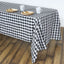 Polyester 60"x102" Rectangle Tablecloth White/Black - Checkered Buffalo Plaid Design for Everyday Use