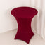Spandex 36" Round Cocktail Table Cover Burgundy - Easy to Maintain Stretch Fitted Highboy Tablecloth