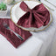 5 Pack Taffeta 20"x20" Napkins Burgundy - Accordion Crinkle Dinner Napkins