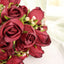 3 Pack 13" Burgundy Real Touch Silk Rose Bud Flower Bridal Bouquets, Artificial Floral Bush Arrangements