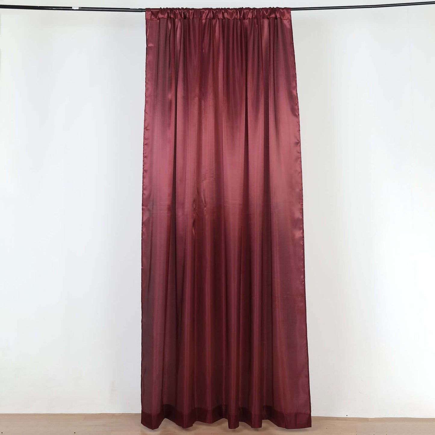 8ftx10ft Burgundy Satin Event Curtain Drapes, Backdrop Event Panel