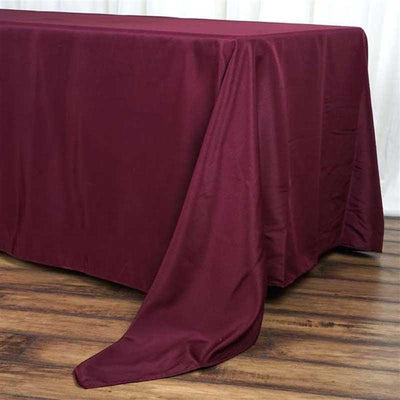 Polyester 72"x120" Rectangle Tablecloth Burgundy - Durable and Stylish Table Cover
