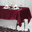 Satin Rectangular 60"x102" Tablecloth Burgundy - Smooth and Lustrous Table Cover