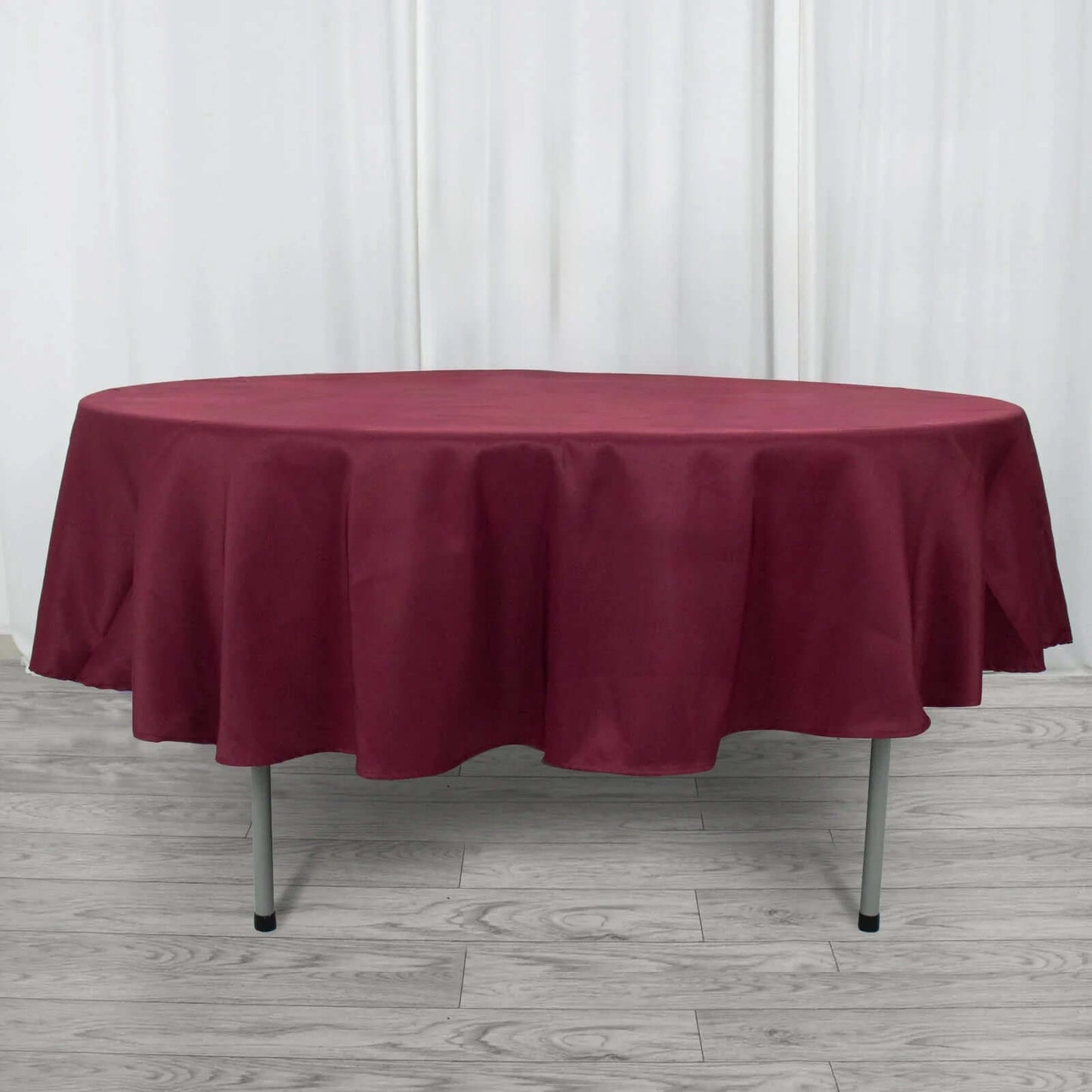 Premium Polyester 90" Round Tablecloth Burgundy - Stain and Wrinkle-Resistant Design with 220GSM Thickness Table Cover