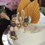 25-Pack Cake Toppers Gold Boho Style Palm Leaf and Flower Ball Design - Coffee Ball Cake Decoration Set Assorted