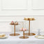 Set of 3 Metal Pedestal Cake Stands Heavy Duty Round Design Gold - Cupcake Dessert Display Props 8", 10", 12"