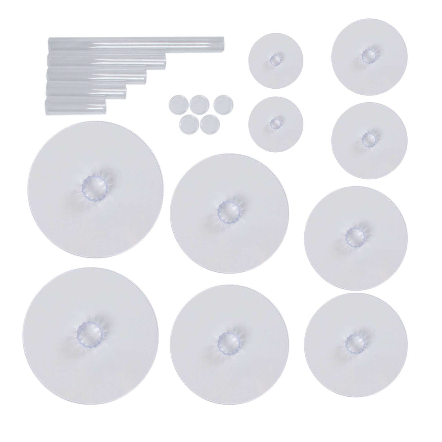 5-Tier Acrylic Cake Stand Set Clear in Assorted Sizes for Buffet Party Tables