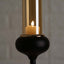 3-Tier Candle Holder Black Geometric Design with Amber Glass Votives & Gold Trim - Modern Decor for Weddings 28" Tall