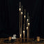 8 Arm Cluster Taper Candle Holder Gold - Stunning Large Candle Arrangement With Clear Glass Shades for Grand Banquets & Celebrations 42"