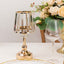 2-Pack 11" Crystal Pendant Candle Holders - Classic Empire Lamp Shade Style in Gold, Votive Candle Stand For Table Centerpieces