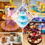3-Tier Cardboard Cupcake Stand Light Blue - Sturdy & Collapsible Dessert Treat Tower with Gold Scalloped Rim for Baby Shower Wedding & Party Decor 13"