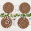 10-Pack Plastic Round 6" Dessert Plates in Coffee Brown Ruffled Rim with Gold Edging - Sturdy Disposable Salad Appetizer Dinnerware