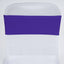 5 Pack Stretch Spandex Chair Sashes Purple - Fitted Finish Two Ply Heavy Duty Chair Bands 5"x12"