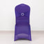 Spandex Chair Cover with Silver Rhinestone Buckled Sash Band Purple - Stretch Fitted Slipcover