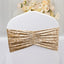 5 Pack Crushed Velvet Chair Bands Champagne Wide Ruffle Style - Textured Chair Sashes for Stunning Event Decor - 8"x15"