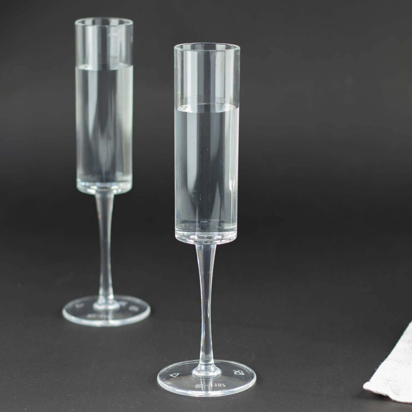 6-Pack Plastic Wine Mimosa Goblets Clear Cylindrical Shape - Reusable Champagne Flute Glasses 9.5" Tall 6oz