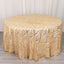 Sequin Mesh 120" Round Tablecloth Champagne - Seamless Wave Embroidered Table Cover