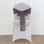 5 Pack Linen Chair Sashes 6"x108" Slubby Textured Charcoal Gray - Durable Wrinkle-Resistant Decor