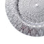 6-Pack Plastic Round Charger Plates 13" in Silver with Embossed Peacock Pattern, Stylish Disposable Charger Tableware