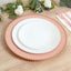 10-Pack Economy Round Plastic Charger Plates 13" in Dusty Rose with Gold Beaded Rim, Stylish Dinner Party Serving Plates