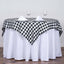 Polyester 54"x54" Table Overlay Square Tablecloth White/Black - Checkered Buffalo Plaid Design for Casual Table Settings