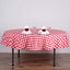 Polyester 90" Round Tablecloth White/Red - Checkered Buffalo Plaid Table Cover