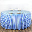 Polyester 108" Round Tablecloth White/Blue - Checkered Buffalo Plaid Table Cover