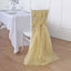 5 Pack Chiffon Chair Sashes Champagne - Soft & Lightweight Designer Chair Bows 22"x78"