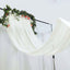 5ftx32ft Ivory Chiffon Curtain Panel, Durable Flame Resistant Backdrop Ceiling Drapery With Rod Pocket