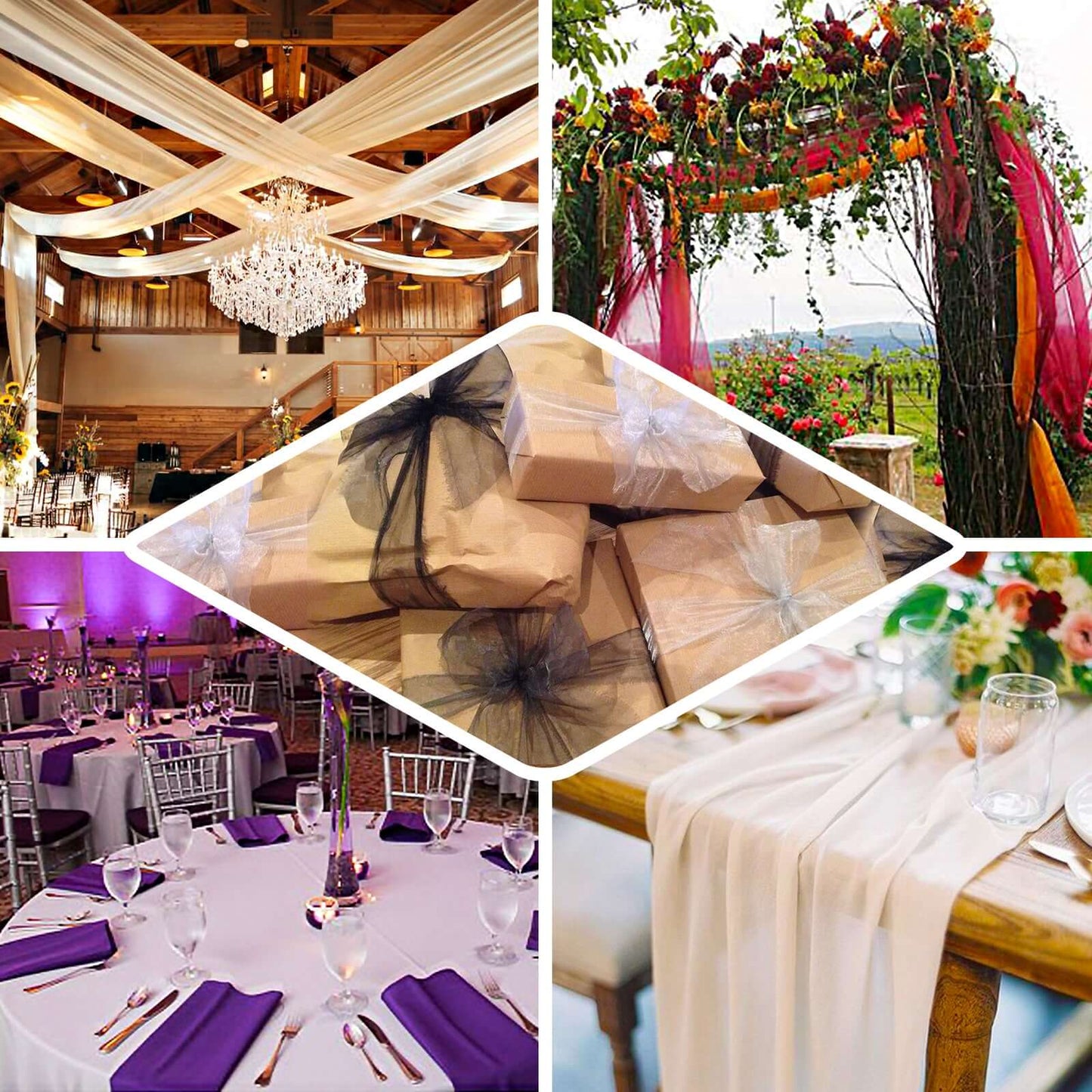 54"x10yd Dusty Rose Solid Sheer Chiffon Fabric Bolt, DIY Voile Drapery Fabric