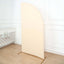 7ft Matte Beige Spandex Half Moon Chiara Backdrop Stand Cover, Custom Fitted Wedding Arch Cover