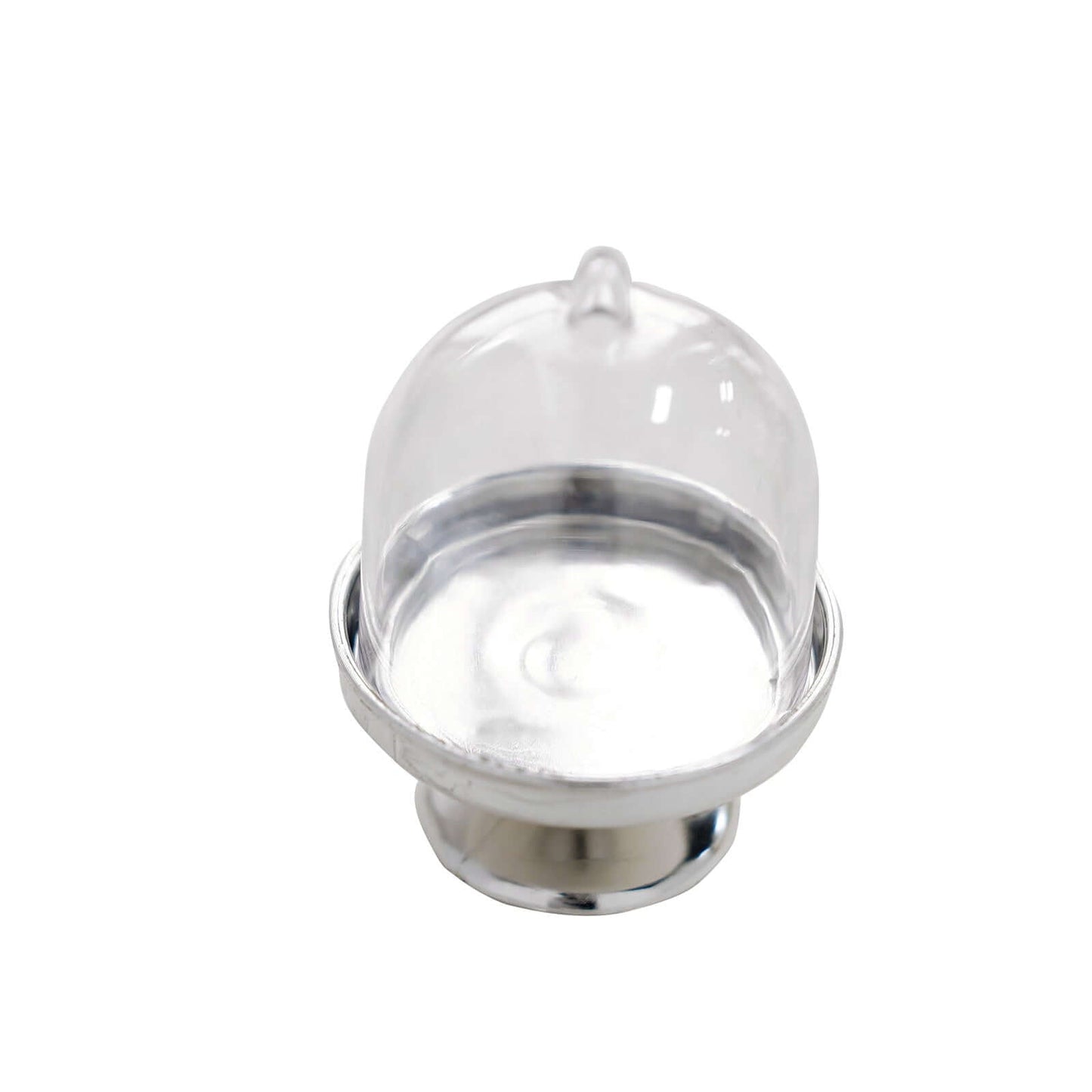 12-Pack Fillable Mini Pedestal Candy Container Clear/Silver - Stylish Candy Treat Favor Containers with Dome Lid 3"