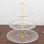 14" Clear 3-Tier Plastic Dessert Display Stand With Beaded Rim, Round Cupcake Tower Tea Party Serving Platter With Top Handle
