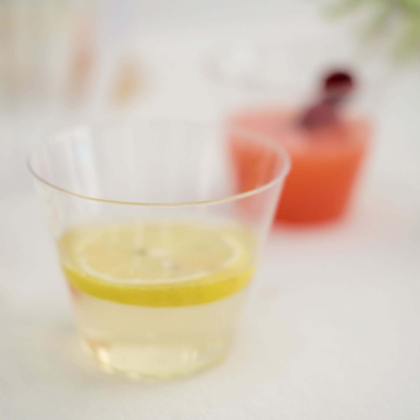 25-Pack Plastic Party Cups Clear Crystal - Stylish Short Disposable Glasses 9oz