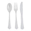 24-Pack Plastic Silverware Set with Fan Flared Tip Handle Clear - Heavy Duty Disposable Utensils 7"