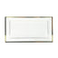10-Pack Plastic 13"x8" Rectangle Serving Trays Clear with Gold Rim - Durable Reusable Sleek Design for Upscale Events & Parties