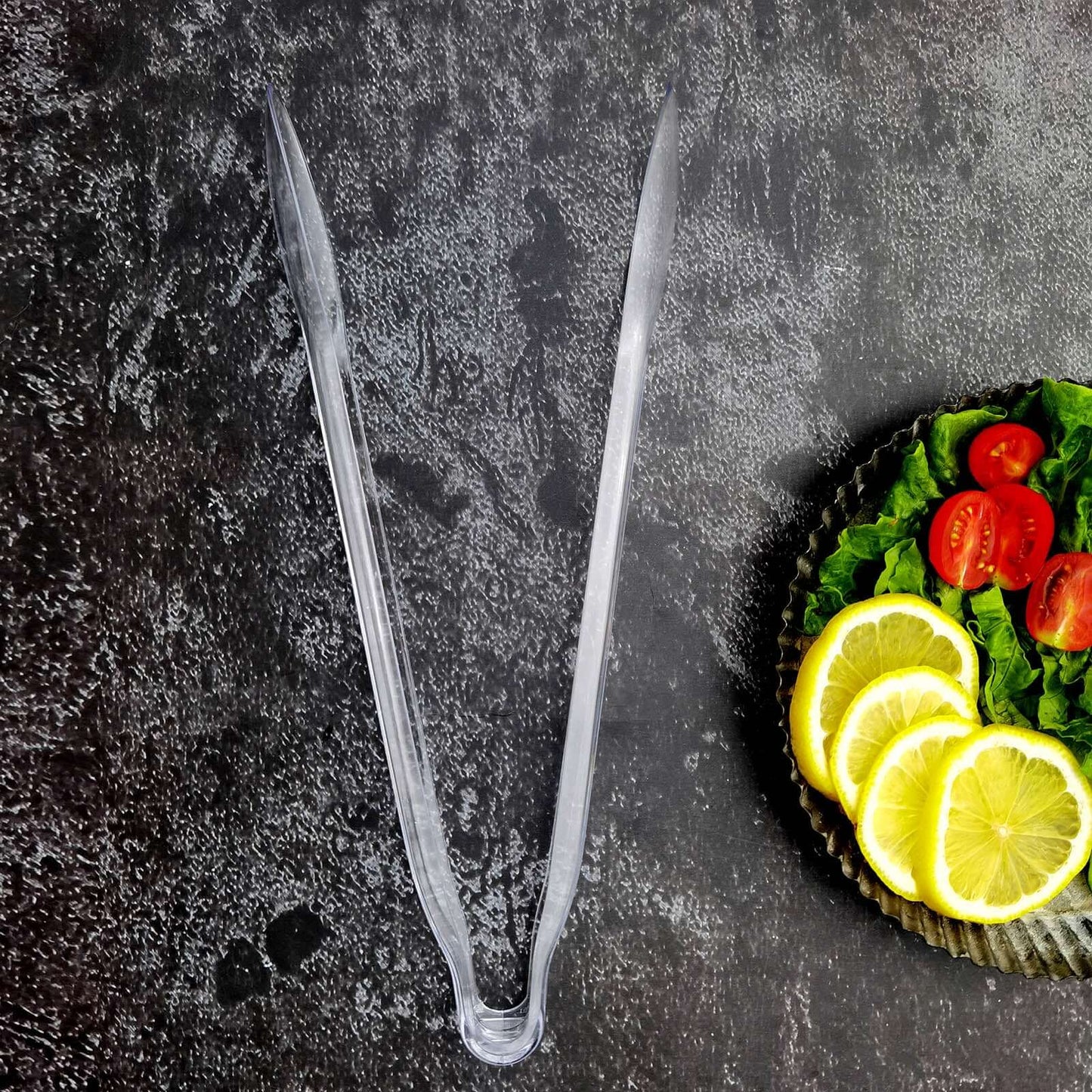 3-Pack Plastic Serving Tongs Clear - Durable Disposable Food Service Tongs for Salad Bars Dessert Tables Buffets 12"